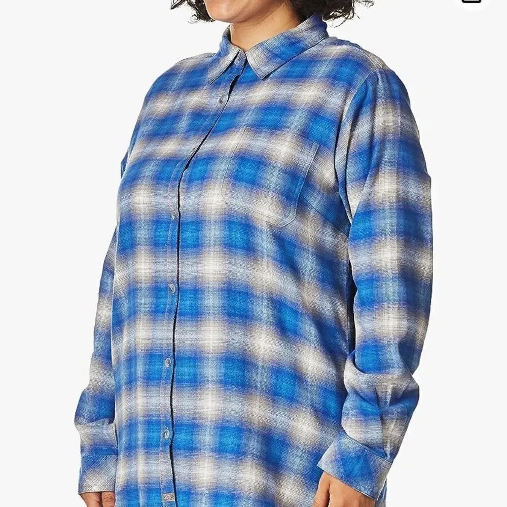 Dickies Women's Duratech Renegade Flannel Shirt NWT Sz XS blue